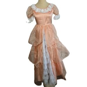 Chasing Fireflies Girls Southern Belle Ball Gown Peach Costume Size 10 Wishcraft